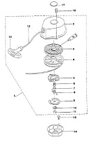 Ручной стартер 2-Х ТАКТНОГО ПЛМ MERCURY 3.3M Серийный номер от 0D901217 до 0G710612