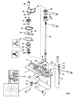 Корпус шестерни, приводной вал, длинный - 2:1 передаточное число 4-Х ТАКТНОГО ПЛМ MERCURY 40 Серийный номер от 0P401000 до 0P515896