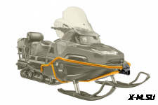 Бампер для снегохода STELS Viking в комплекте с защитой днища ЧЕРНЫЙ S800 8407004